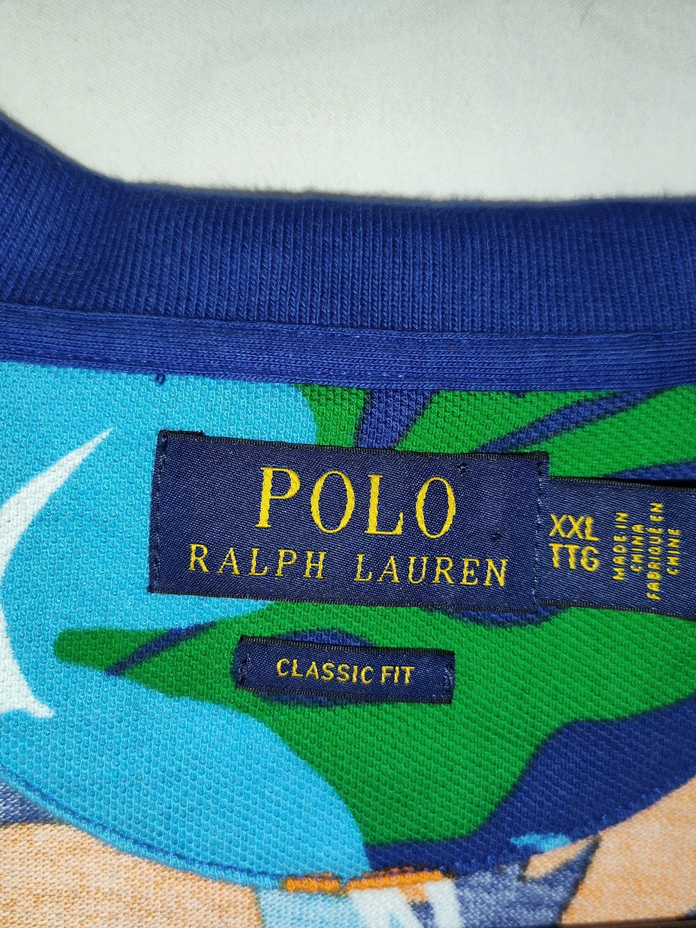 Polo by Ralph Lauren Men's Blue Tropical Floral Polo Shirt